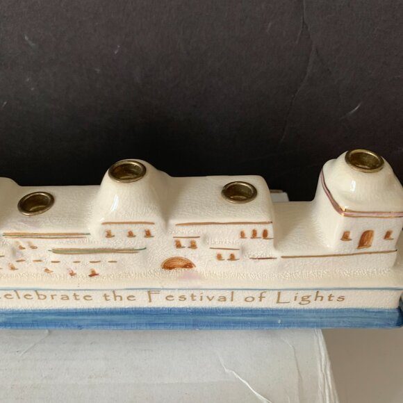 RUSS BERRIE AND CO Judaica CHANUKAH MENORAH  14 BY 3.25" - Picture 4 of 9